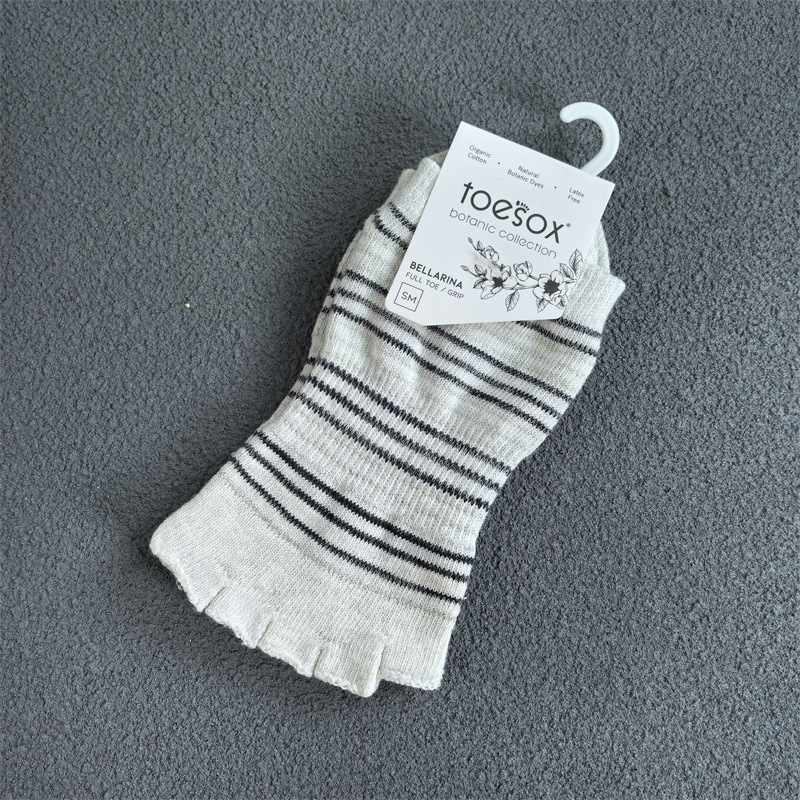 Toesox Pilates čarape s podijeljenim prstima - protuklizne, upijaju znoj, pamuk, za unutarnju yogu