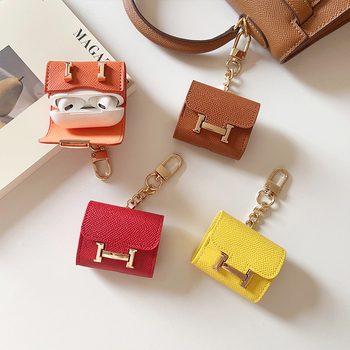 Noshiel AirPods Pro 2 защитен калъф PU материал, аксесоар за чанта с 4 висулки