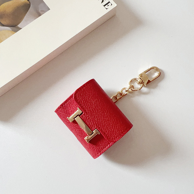 Noshiel AirPods Pro 2 защитен калъф PU материал, аксесоар за чанта с 4 висулки