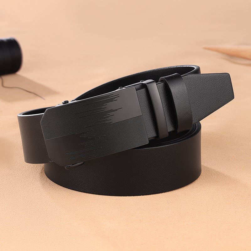 Curea GELING din piele naturală, din piele de vițel prim-strat, cataramă automată, piele tratată vegetal, design cu un singur strat