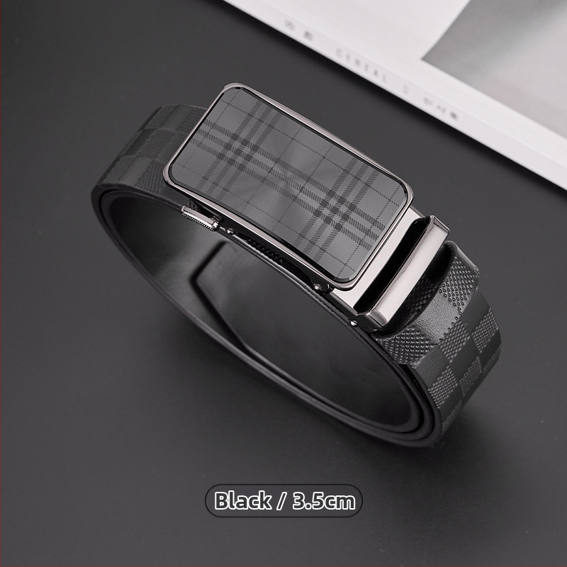 Curea GELING din piele naturală, din piele de vițel prim-strat, cataramă automată, piele tratată vegetal, design cu un singur strat