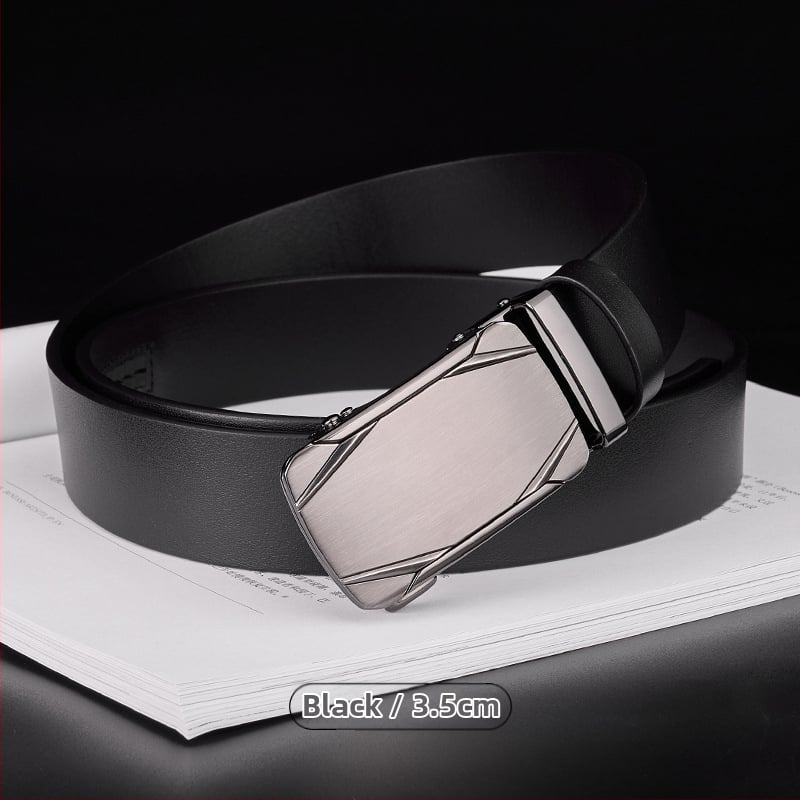 Curea GELING din piele naturală, din piele de vițel prim-strat, cataramă automată, piele tratată vegetal, design cu un singur strat