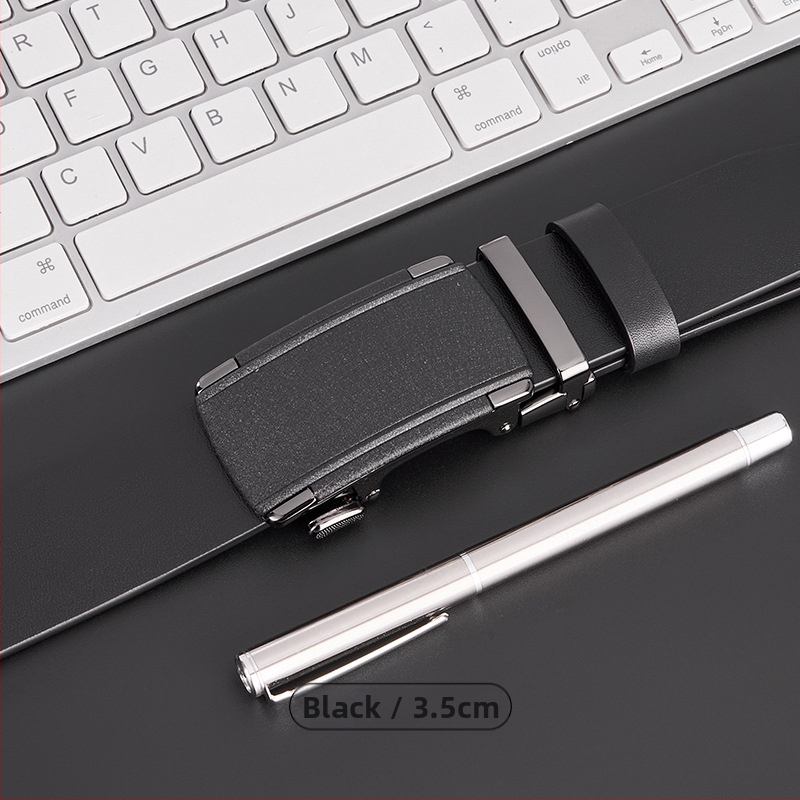 Curea GELING din piele naturală, din piele de vițel prim-strat, cataramă automată, piele tratată vegetal, design cu un singur strat