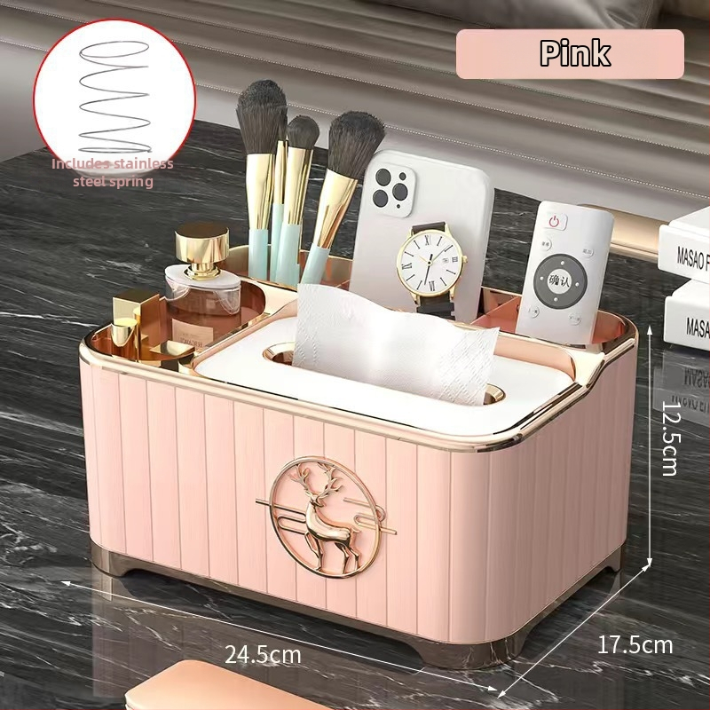 Stolný box na vreckovky, plastový, vodeodolný a viacúčelový, odnímateľná papierová utierka, model A15–A18