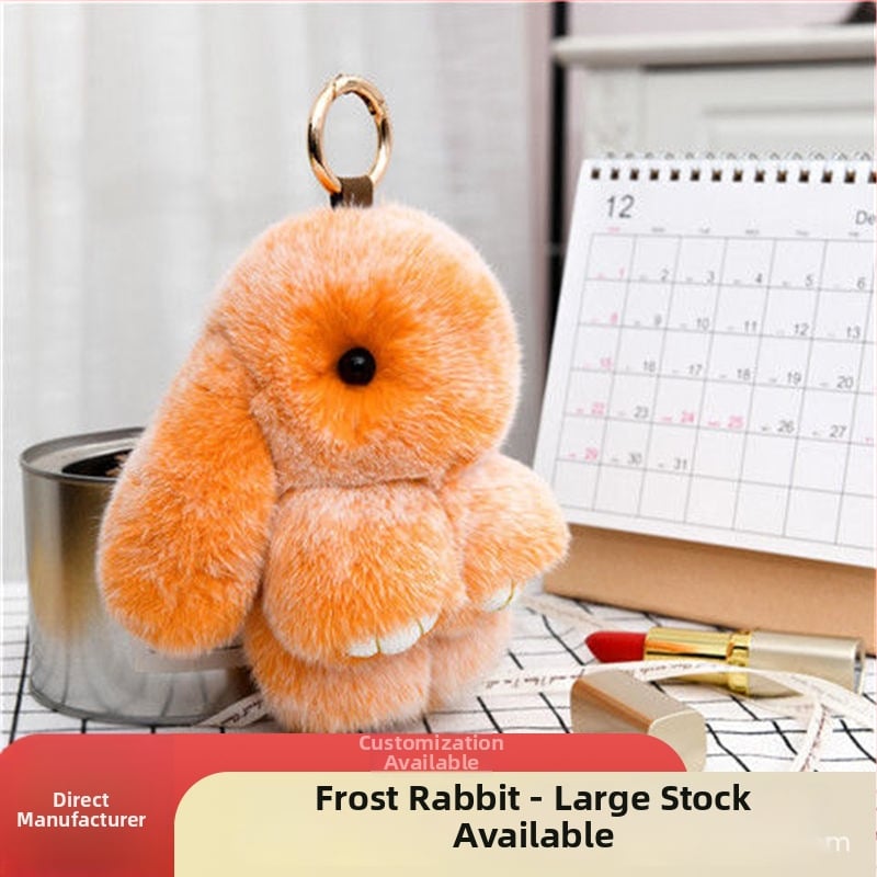 Plyšový prívesok na kľúče v tvare králika, roztomilý doplnok na tašky, telefóny a autá