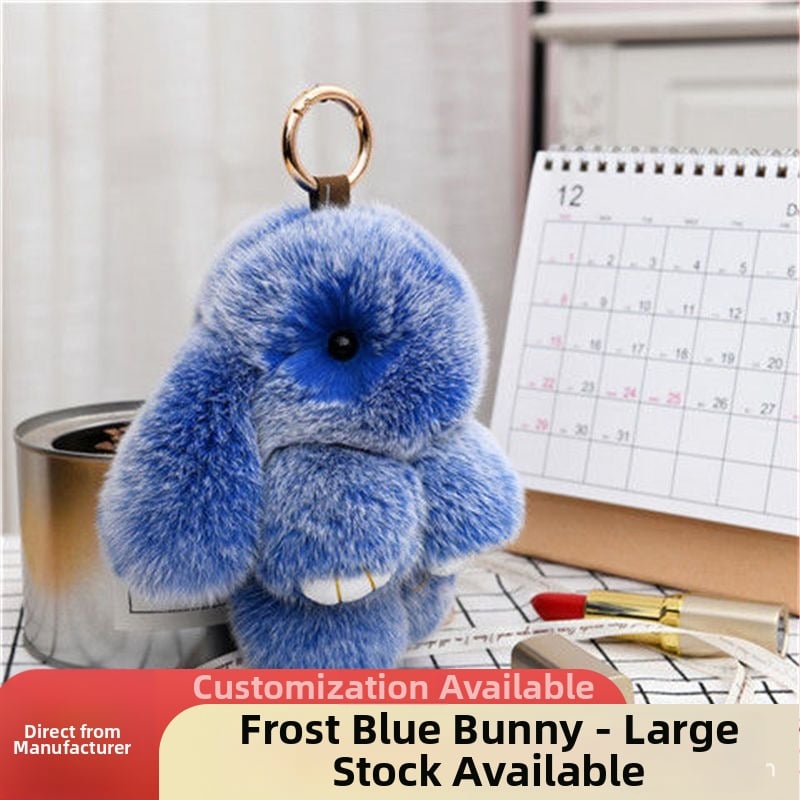 Plyšový prívesok na kľúče v tvare králika, roztomilý doplnok na tašky, telefóny a autá