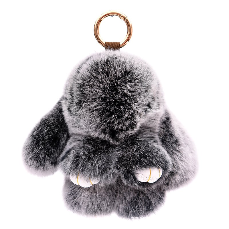 Plyšový prívesok na kľúče v tvare králika, roztomilý doplnok na tašky, telefóny a autá