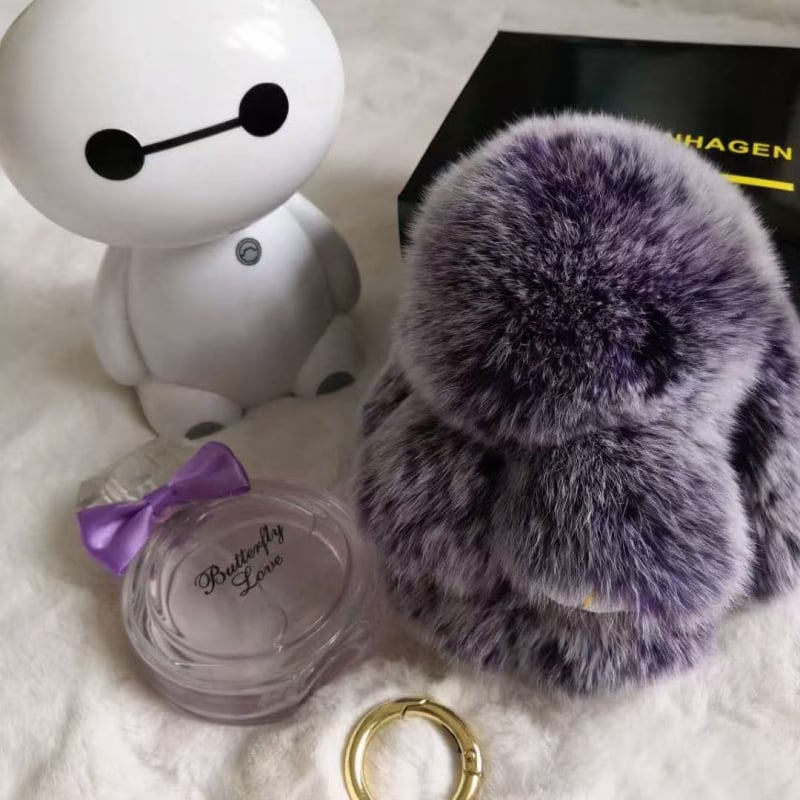 Plyšový prívesok na kľúče v tvare králika, roztomilý doplnok na tašky, telefóny a autá