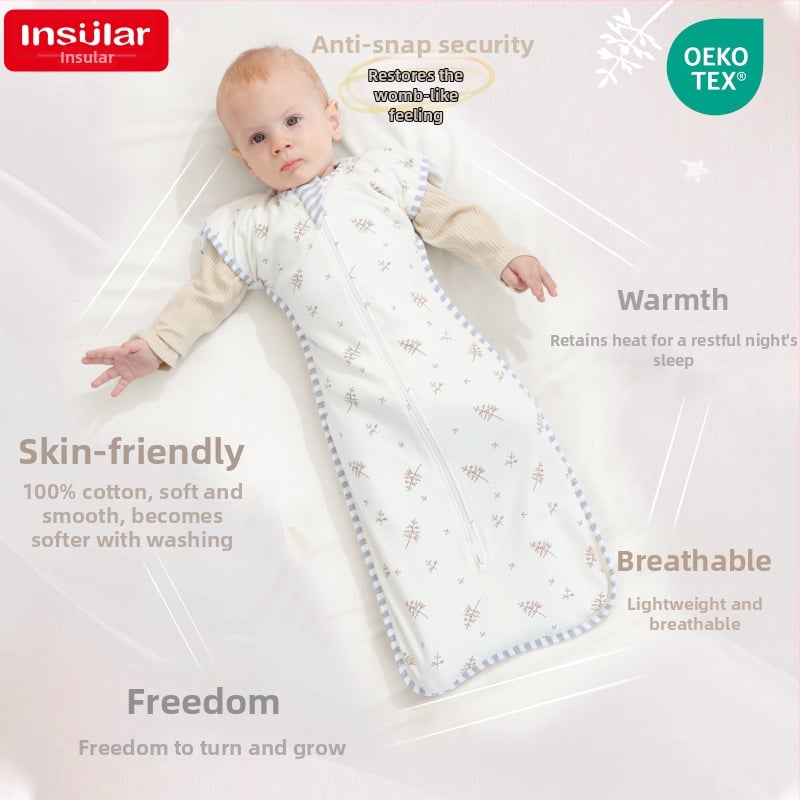 Νεογέννητος υπνόσακος τύπου κοκούν με αποσπώμενα μανίκια, εξωτερικό από 100% βαμβάκι, επένδυση από βαμβάκι, πολυεστερική γέμιση, πλένεται στο πλυντήριο, μοτίβο εκτύπωσης, για όλες τις εποχές