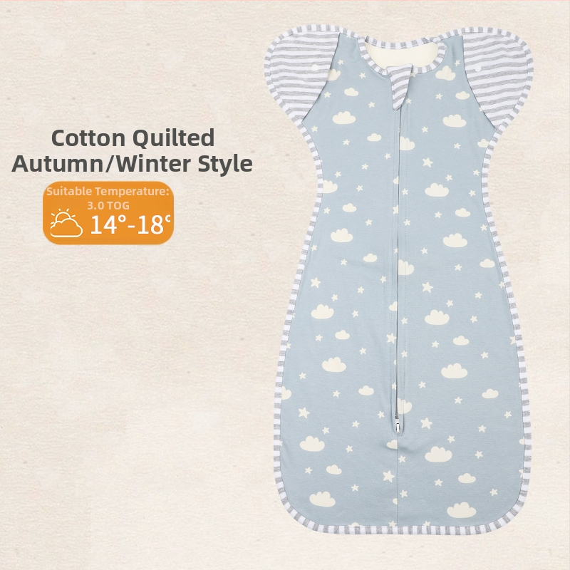 Νεογέννητος υπνόσακος τύπου κοκούν με αποσπώμενα μανίκια, εξωτερικό από 100% βαμβάκι, επένδυση από βαμβάκι, πολυεστερική γέμιση, πλένεται στο πλυντήριο, μοτίβο εκτύπωσης, για όλες τις εποχές