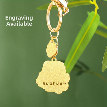 Panda kulcstartó, fém, aranyos stílus (Személyes ajándék; Születésnap, Diplomázás)