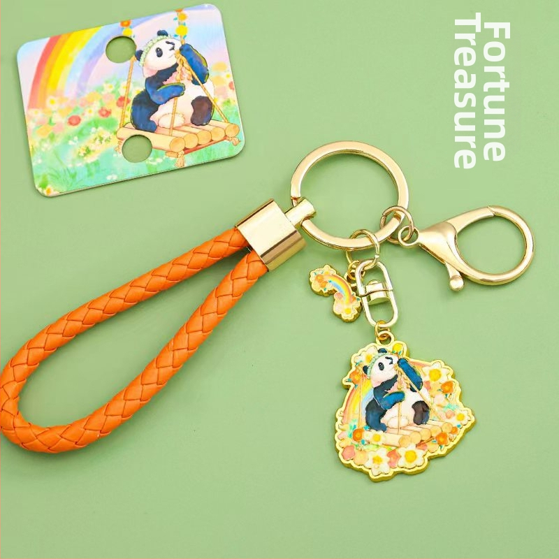 Panda kulcstartó, fém, aranyos stílus (Személyes ajándék; Születésnap, Diplomázás)