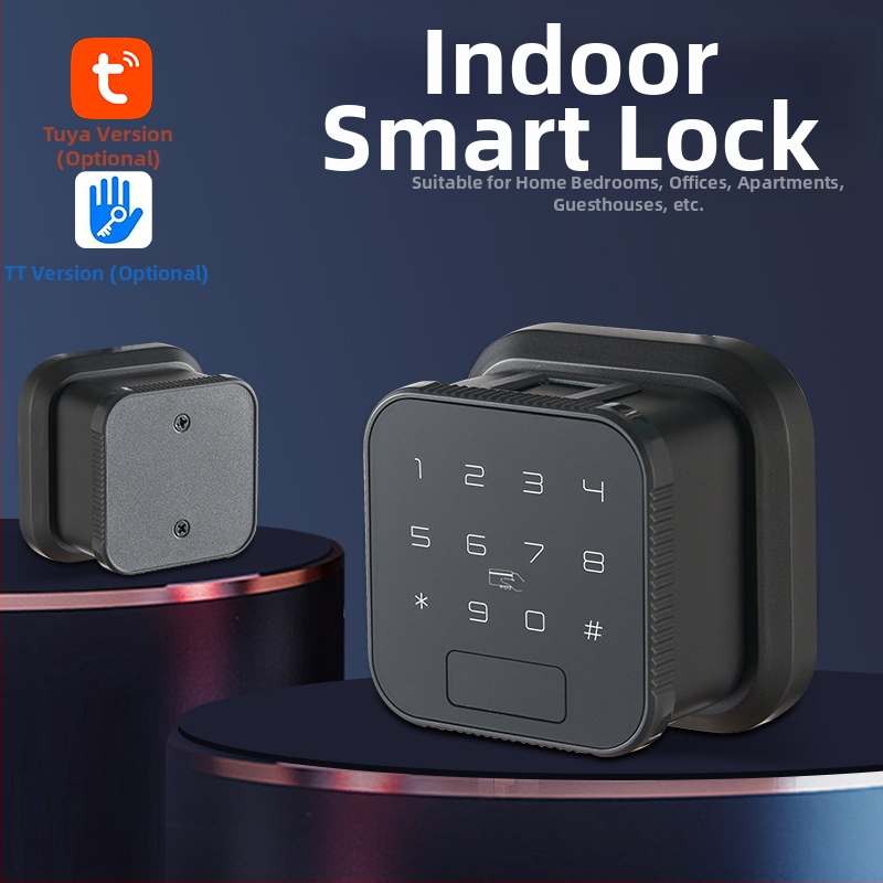 Weirman B3 интелигентен заключващ механизъм за дървена врата с отпечатък, парола, карта и ключ, дистанционно отключване; съхранява до 100 отпечатъка, над 100 000 отключвания, сканиране до 0,5 s, DC захранване, -20–65°C, 20–90% влажност.