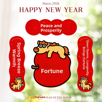 Spring Couplet PVC Ajtó Matrica, Áldásokkal, Nyomtatás, XiGe, Modell JDT-DL