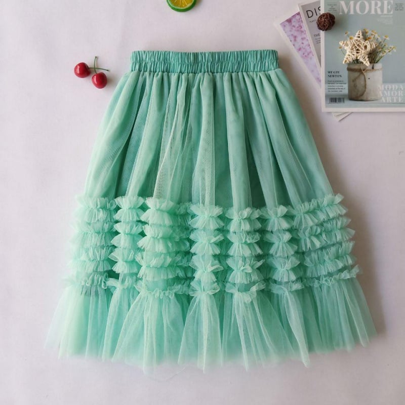 Fustă plisată pentru fete cu căptușeală, stil coreean, uni, pentru vârsta peste 8 ani, vară 2022