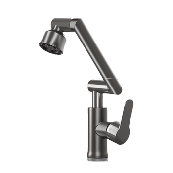 Nerezová oceľová miešacia batéria pre umývadlo s reguláciou teploty (1-100°C), horúca/studená voda, montáž na doske, model ZC1099, meďový jadrový ventil, 20 mm vstup/výstup