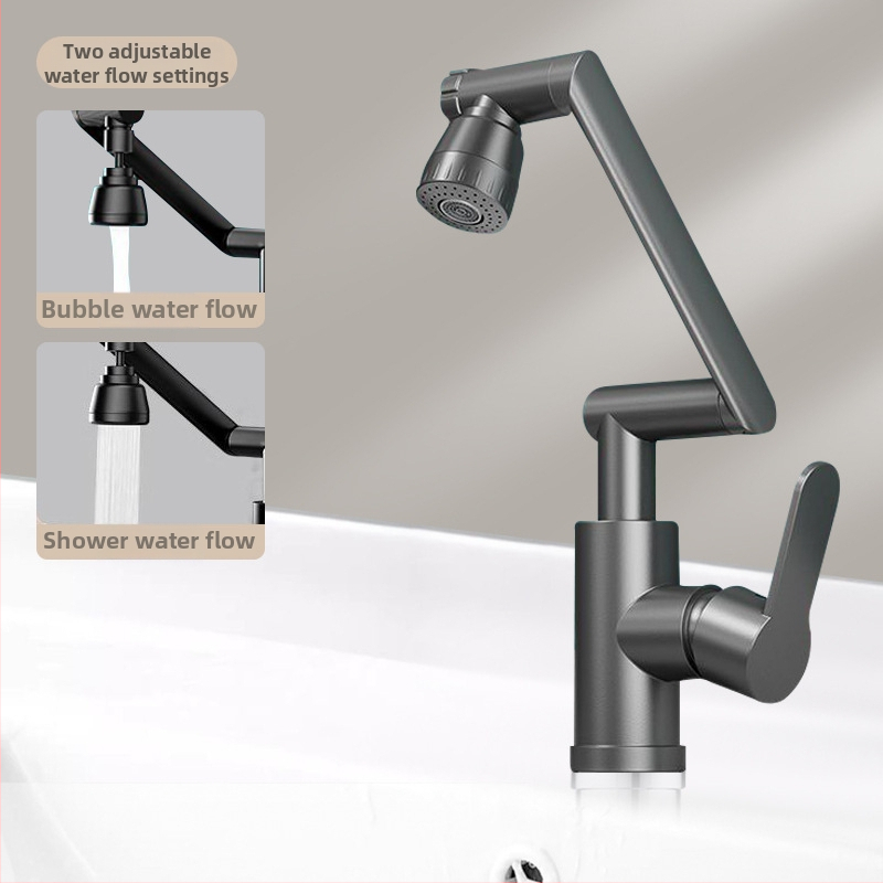 Nerezová oceľová miešacia batéria pre umývadlo s reguláciou teploty (1-100°C), horúca/studená voda, montáž na doske, model ZC1099, meďový jadrový ventil, 20 mm vstup/výstup