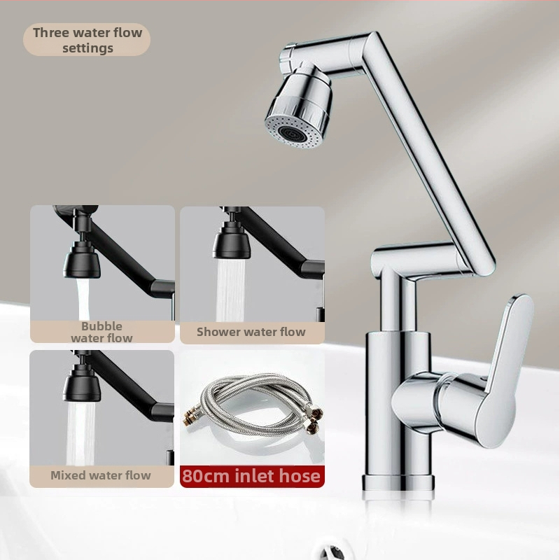 Nerezová oceľová miešacia batéria pre umývadlo s reguláciou teploty (1-100°C), horúca/studená voda, montáž na doske, model ZC1099, meďový jadrový ventil, 20 mm vstup/výstup