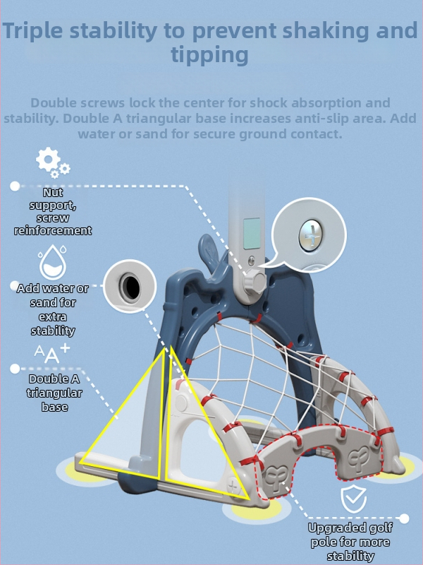 Suport de baschet pentru copii, reglabil, interior, 1–6 ani