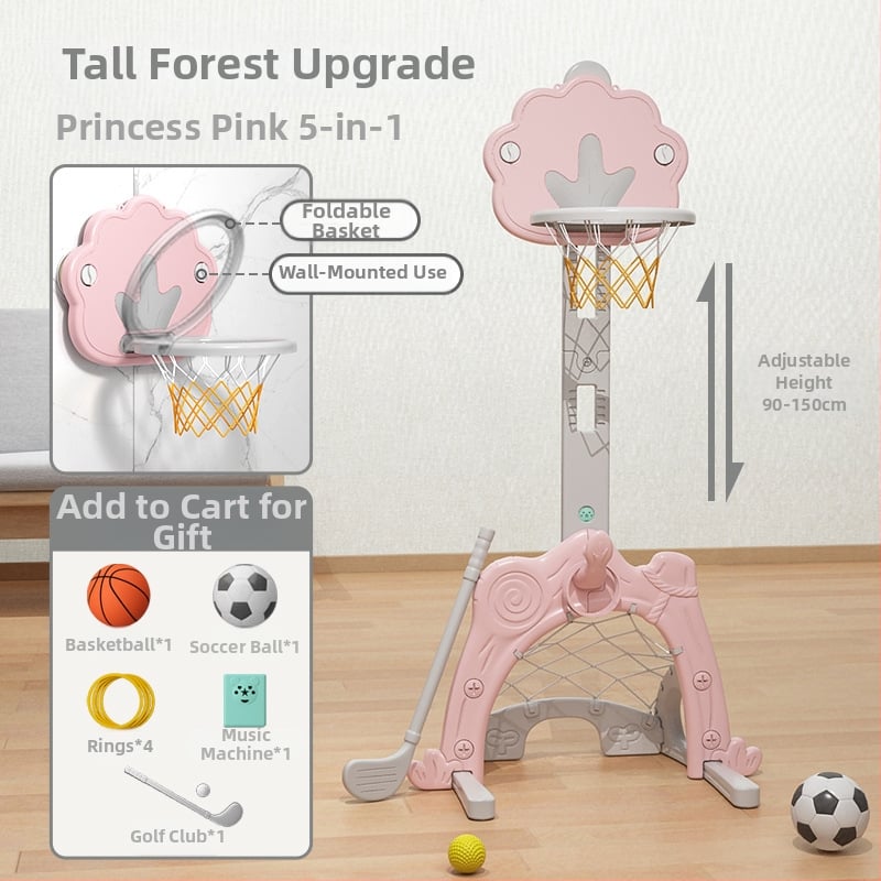 Suport de baschet pentru copii, reglabil, interior, 1–6 ani