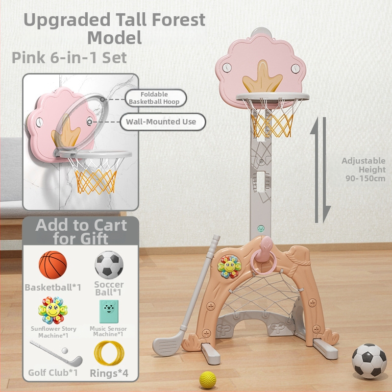 Suport de baschet pentru copii, reglabil, interior, 1–6 ani