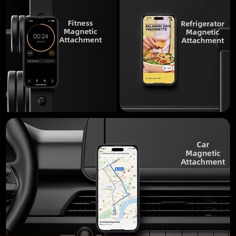 Puzdro na iPhone s 360° otočnou stojankou, priehľadný silikón, CNC spracovanie, odolné voči nárazom s magnetickým pripútaním, kompatibilné so sériou iPhone 12/13/14