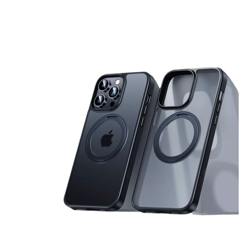 iPhone-hoz készült 360°-os forgó állvánnyal ellátott tok, átlátszó szilikon, CNC-kivitel, ütésálló, mágneses rögzítéssel, kompatibilis az iPhone 12/13/14 sorozattal