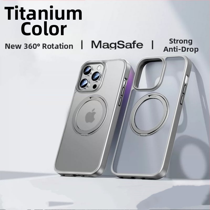 iPhone-hoz készült 360°-os forgó állvánnyal ellátott tok, átlátszó szilikon, CNC-kivitel, ütésálló, mágneses rögzítéssel, kompatibilis az iPhone 12/13/14 sorozattal