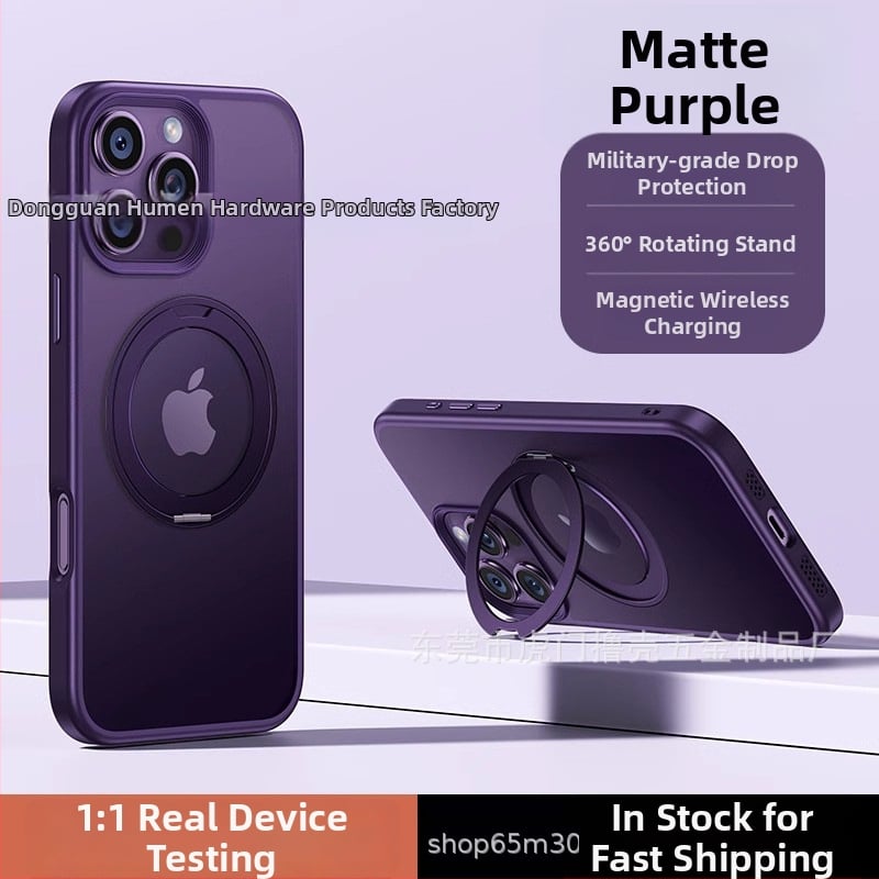 iPhone-hoz készült 360°-os forgó állvánnyal ellátott tok, átlátszó szilikon, CNC-kivitel, ütésálló, mágneses rögzítéssel, kompatibilis az iPhone 12/13/14 sorozattal