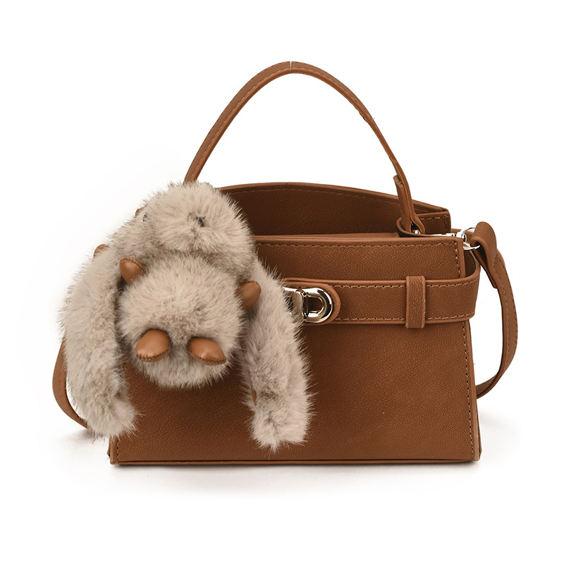 Ženska crossbody torbica u urbanom minimalističkom stilu, PU koža, vodoravni kvadratni oblik, trodimenzionalni dizajn, zatvaranje zipom