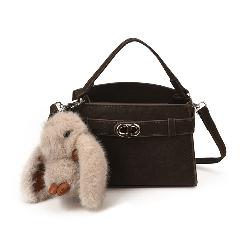 Ženska crossbody torbica u urbanom minimalističkom stilu, PU koža, vodoravni kvadratni oblik, trodimenzionalni dizajn, zatvaranje zipom