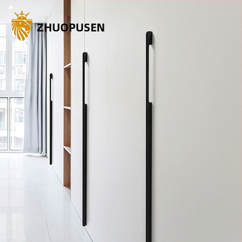 Χειρολαβή ντουλάπας από κράμα αλουμινίου, μοντέρνος μινιμαλιστικός στυλ, χυτό με καλούπι, σχήματος ημι-dumpling, επιφανειακή τοποθέτηση