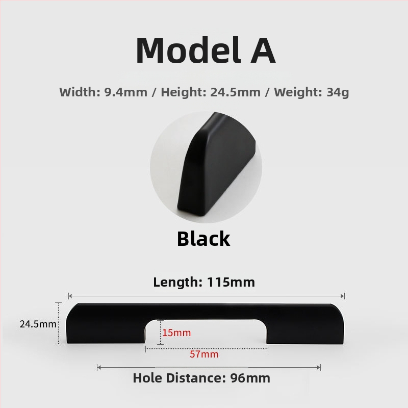 Χειρολαβή ντουλάπας από κράμα αλουμινίου, μοντέρνος μινιμαλιστικός στυλ, χυτό με καλούπι, σχήματος ημι-dumpling, επιφανειακή τοποθέτηση