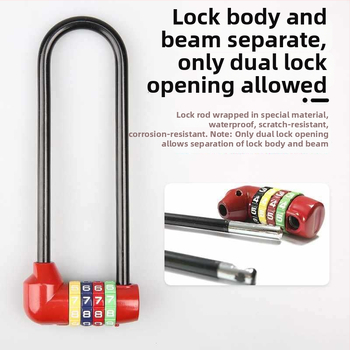 Predĺžená kombinovaná visací zámka na skrinky — telo zo zinku, železný háčik, dlhá slučka