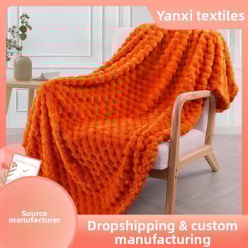 Cuvertură de flanelă din poliester, 300–500 g, pentru toate sezoanele, stil modern minimalist