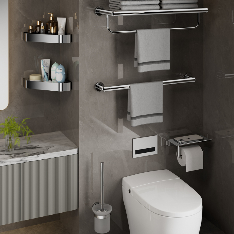 Držač za ručnike u kupaonici od nehrđajućeg čelika, elektroplating završna obrada, moderan minimalistički stil, setovi od 2–6+ komada