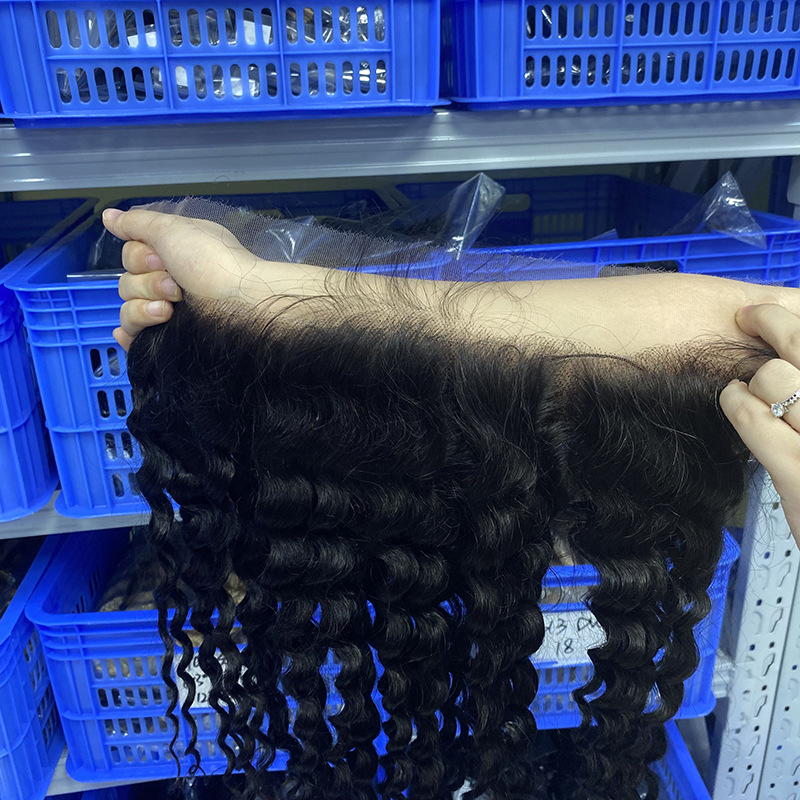 Perucă din păr real cu closure din dantelă Swiss transparent, țesută manual, volum, poate fi vopsită și periată, origine Shandong