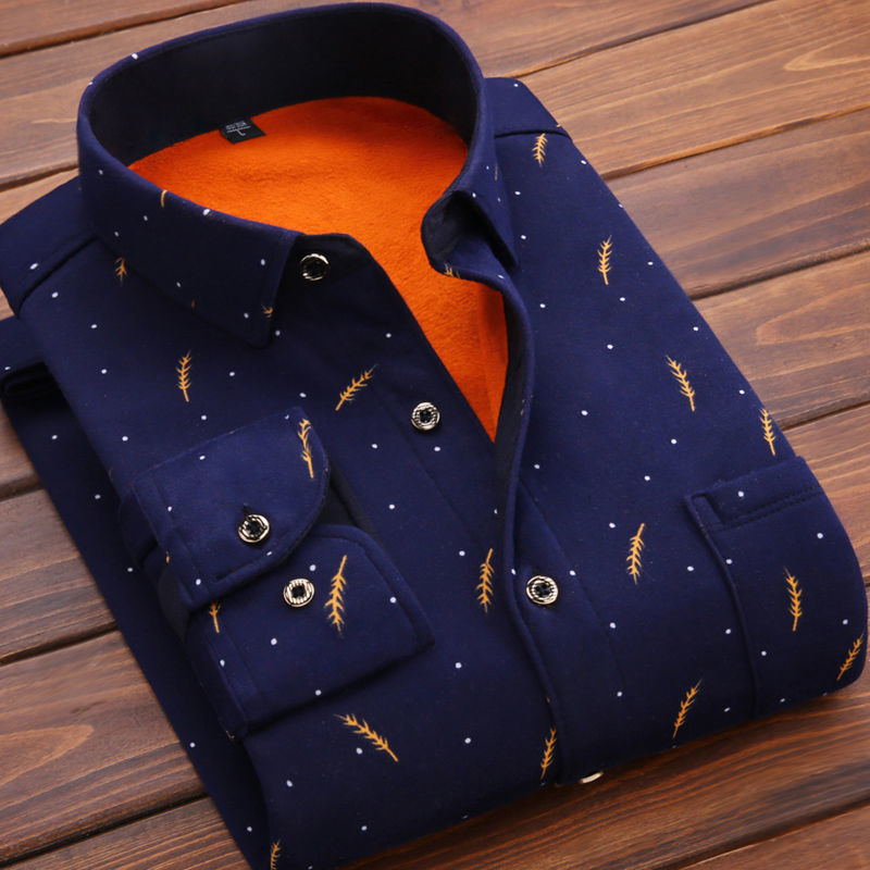 Cămașă pentru bărbați de toamnă-iarnă, cu căptușeală fleece, mâneci lungi, guler pătrat, culoare solidă