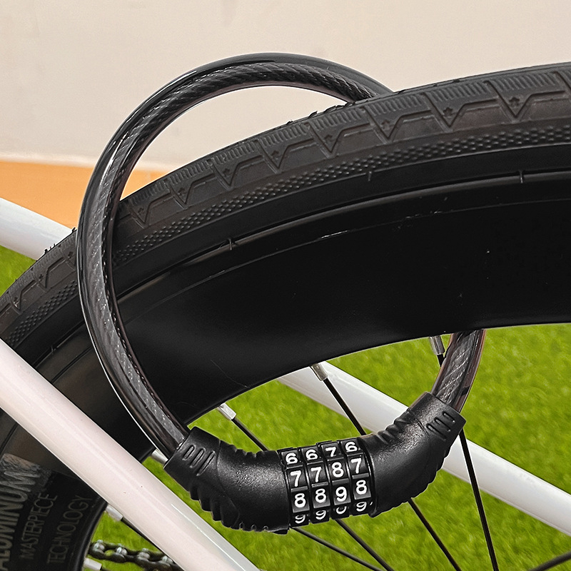 Hegyi kerékpárhoz kódos zár – lopás elleni védelem, aranyos rajzolt dizájn, 2025-ös modell, acélkábel/lánc zár (Termékkód: Tsm+8)