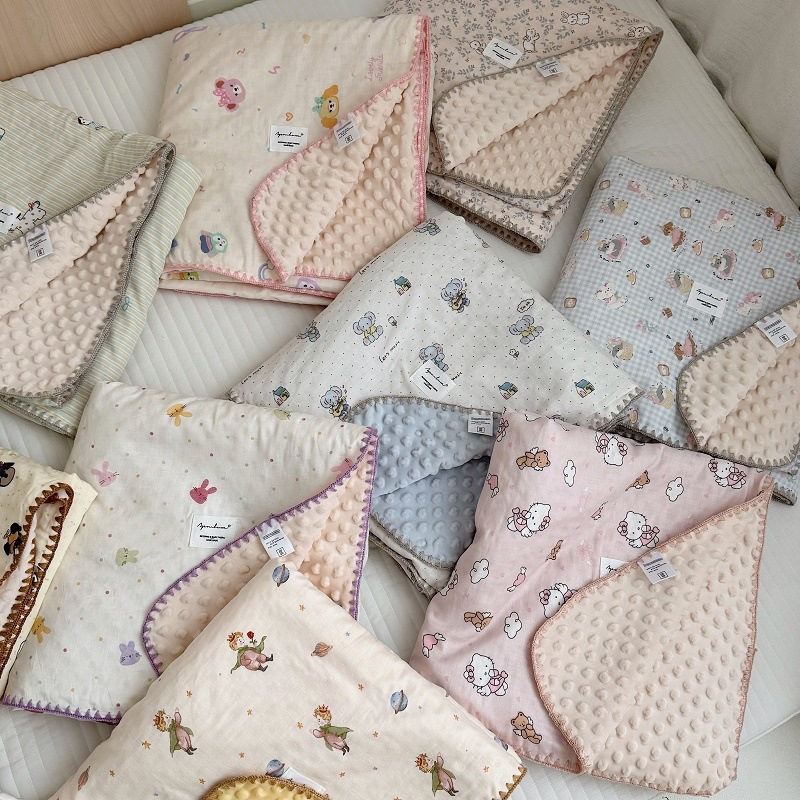 Koreai stílusú baba pléd 100% pamutból, 1500–2000 g, minden évszakra, 1–12 éves korosztálynak.