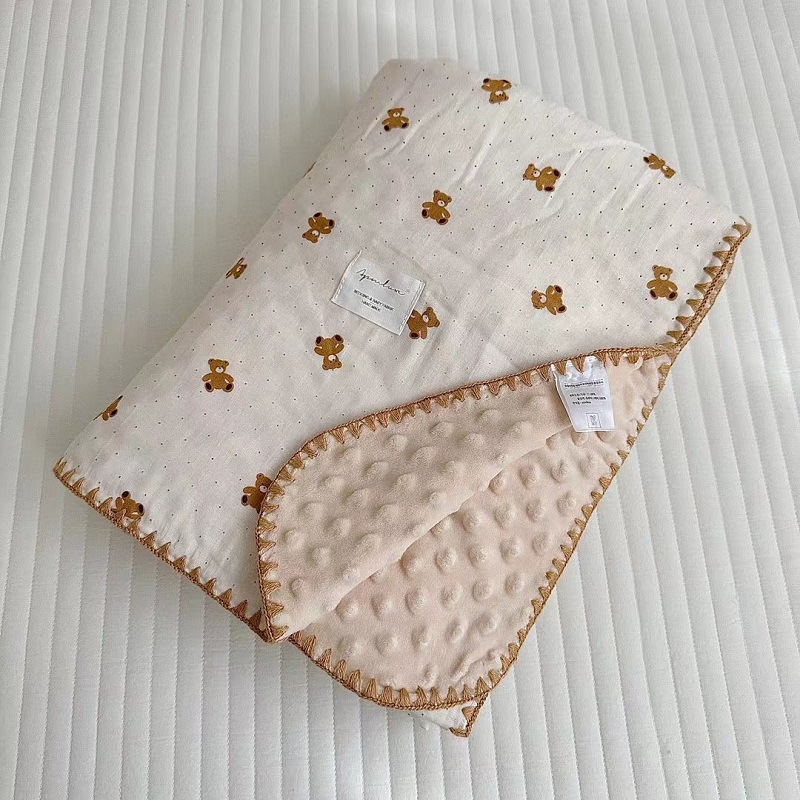 Koreai stílusú baba pléd 100% pamutból, 1500–2000 g, minden évszakra, 1–12 éves korosztálynak.
