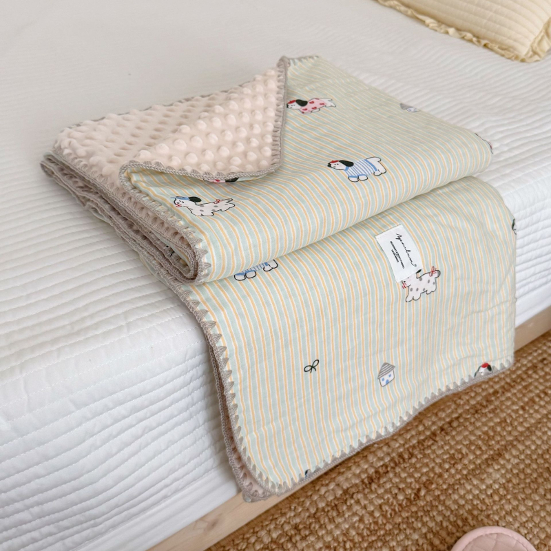 Koreai stílusú baba pléd 100% pamutból, 1500–2000 g, minden évszakra, 1–12 éves korosztálynak.