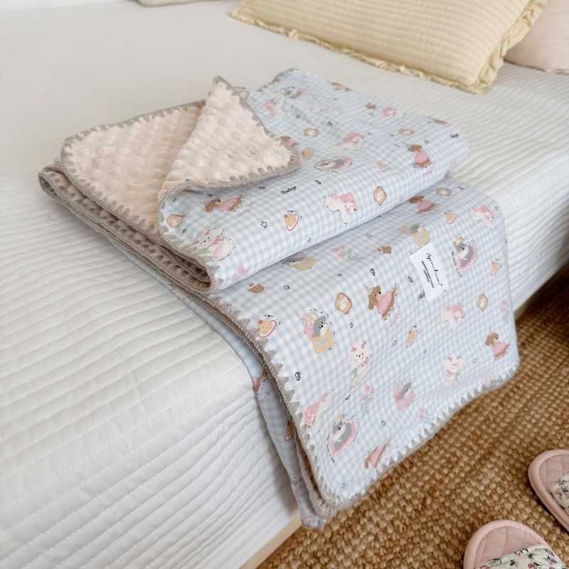 Koreai stílusú baba pléd 100% pamutból, 1500–2000 g, minden évszakra, 1–12 éves korosztálynak.