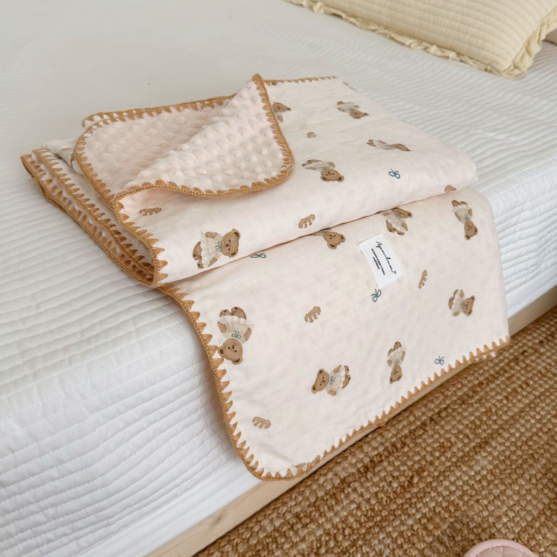 Koreai stílusú baba pléd 100% pamutból, 1500–2000 g, minden évszakra, 1–12 éves korosztálynak.