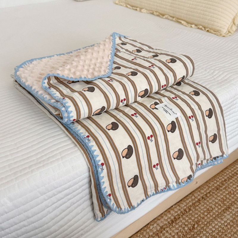 Koreai stílusú baba pléd 100% pamutból, 1500–2000 g, minden évszakra, 1–12 éves korosztálynak.