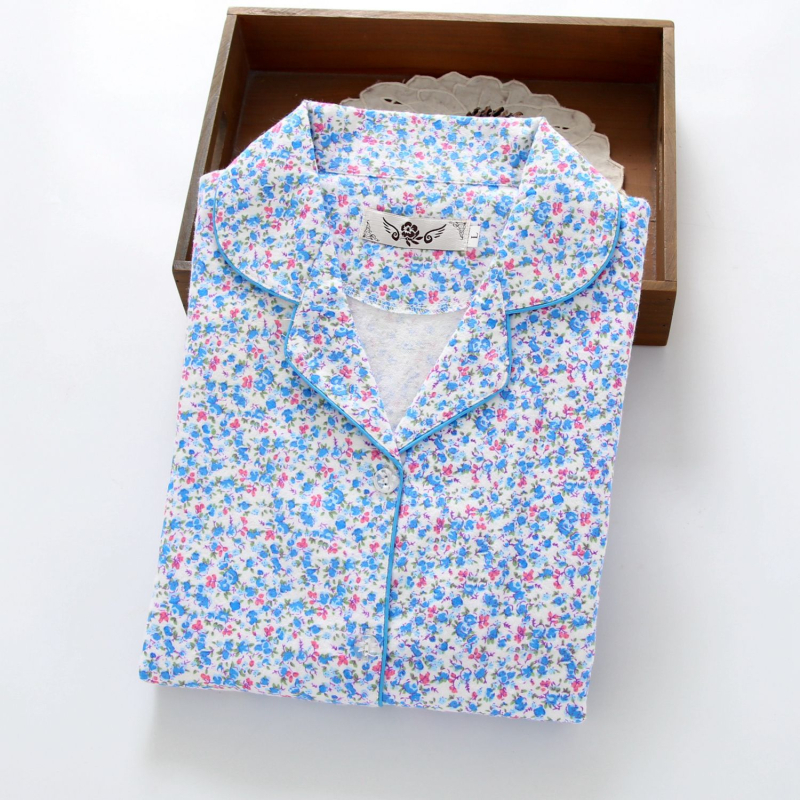 Γυναικείο σετ πιτζάμας σε ιαπωνικό στυλ, από 100% βαμβάκι, παχύ ύφασμα 251–300 g/m², cardigan με γιακά