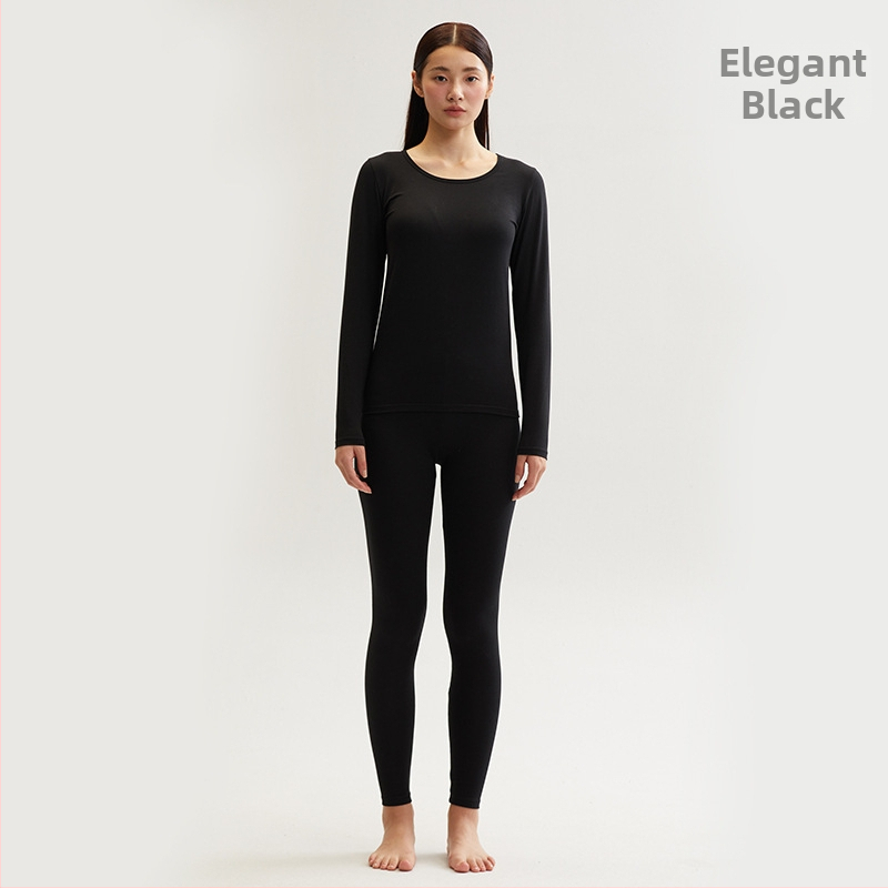 Set de lenjerie termică din bumbac pentru femei – bumbac 100%, model unic, guler rotund, mâneci lungi, țesătură subțire 121–140 g/m2