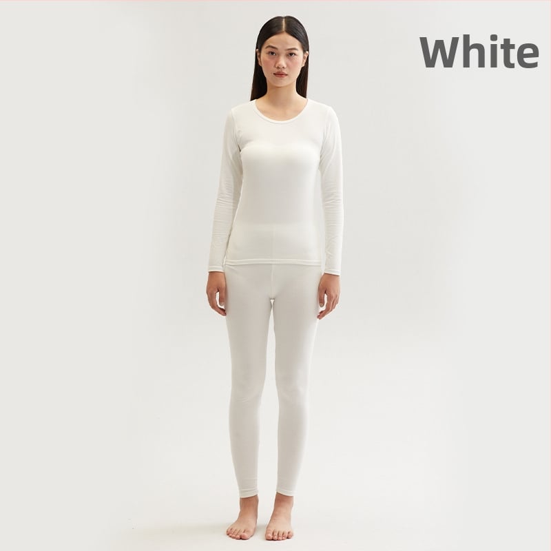 Set de lenjerie termică din bumbac pentru femei – bumbac 100%, model unic, guler rotund, mâneci lungi, țesătură subțire 121–140 g/m2