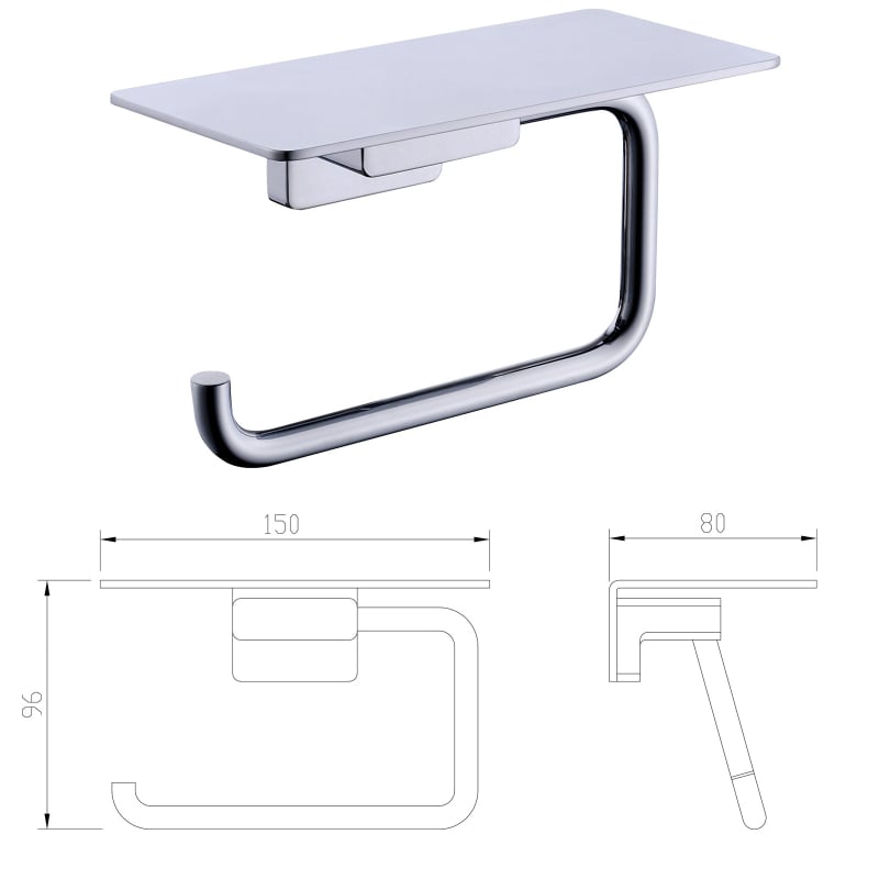 Kupaonski stalak za ručnike od nehrđajućeg čelika, kromirana površina, moderni minimalistički stil, šestodijelni set