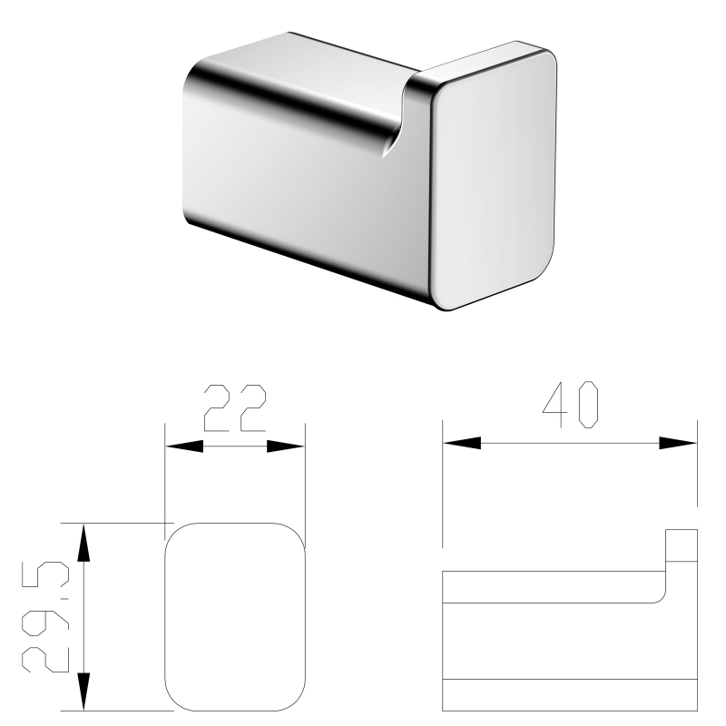 Kupaonski stalak za ručnike od nehrđajućeg čelika, kromirana površina, moderni minimalistički stil, šestodijelni set
